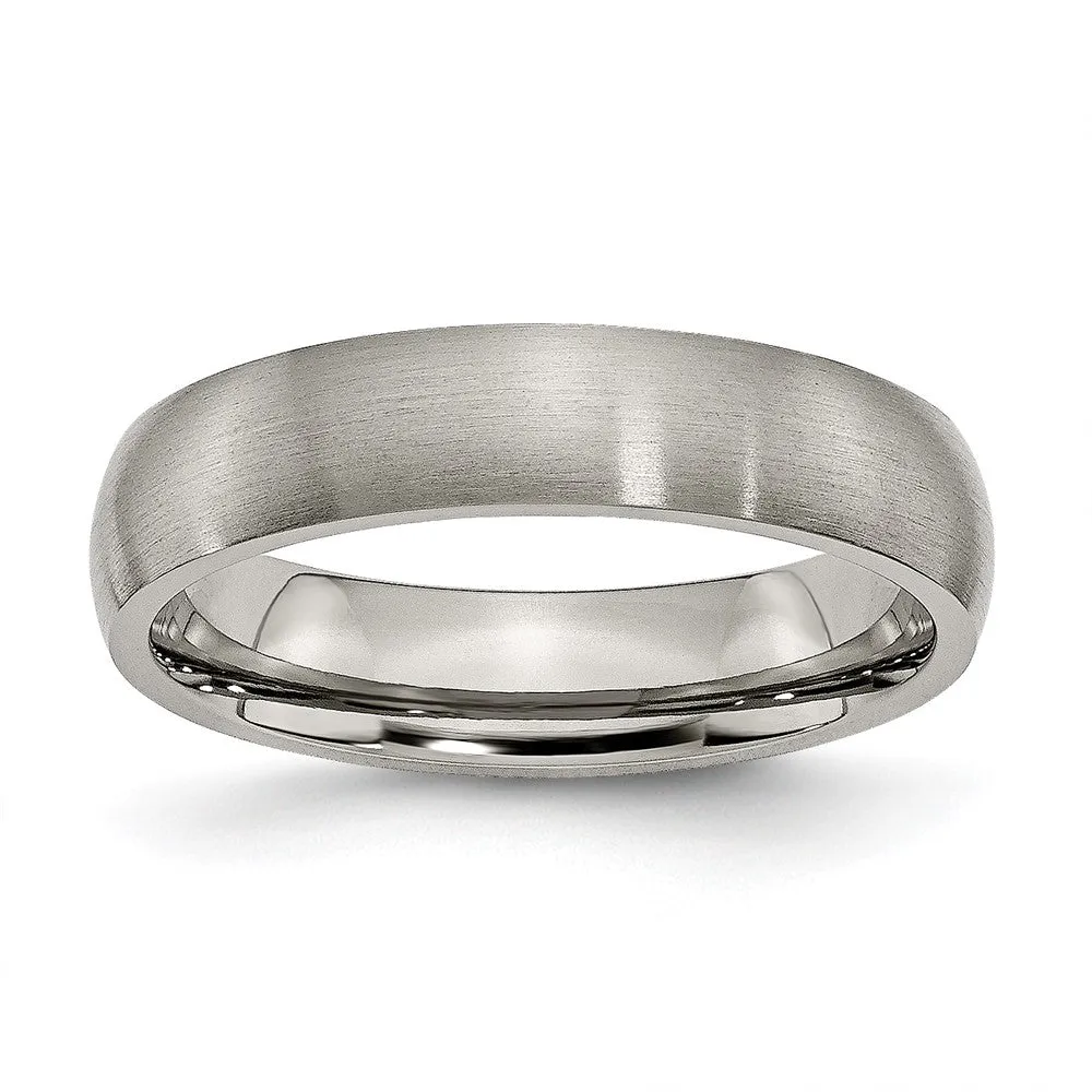 Titanium Brushed 5mm Half Round Band