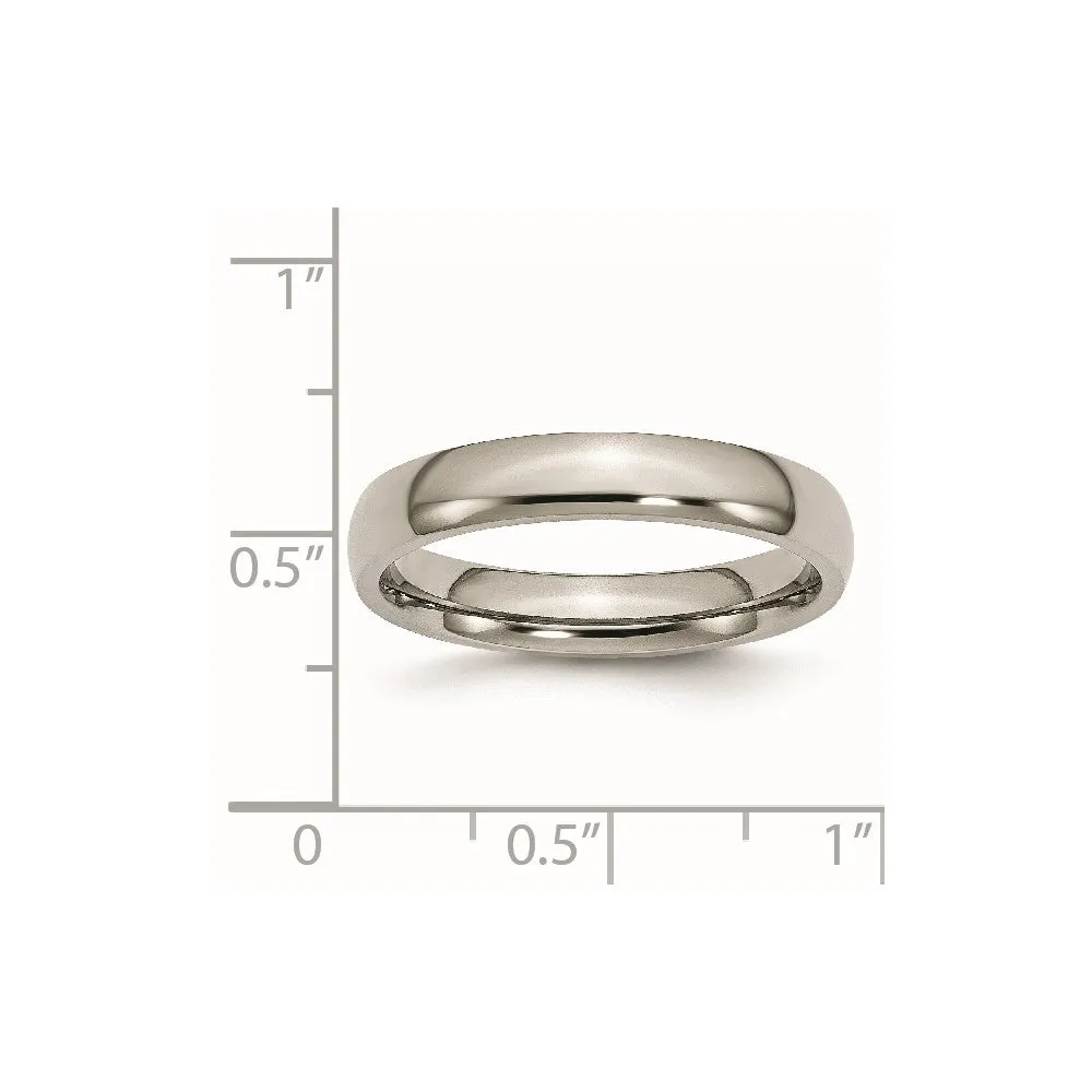 Titanium Polished 4mm Half Round Band