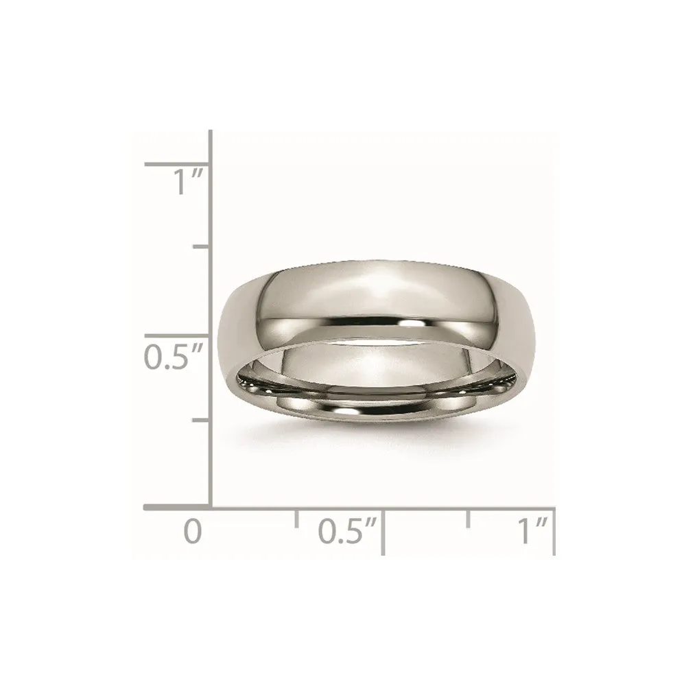 Titanium Polished 6mm Half Round Band