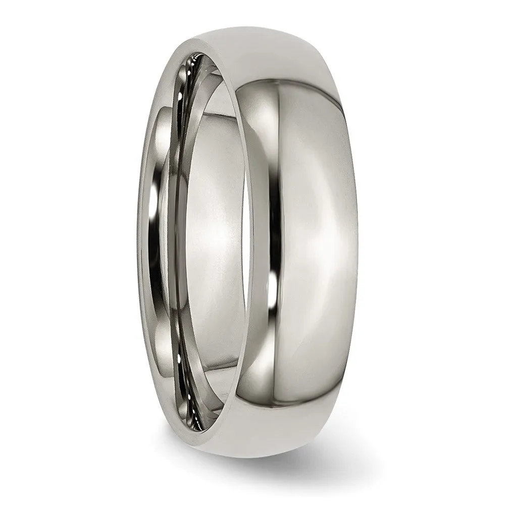 Titanium Polished 6mm Half Round Band