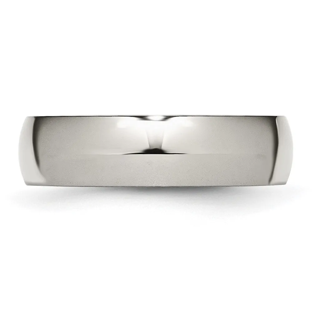 Titanium Polished 6mm Half Round Band