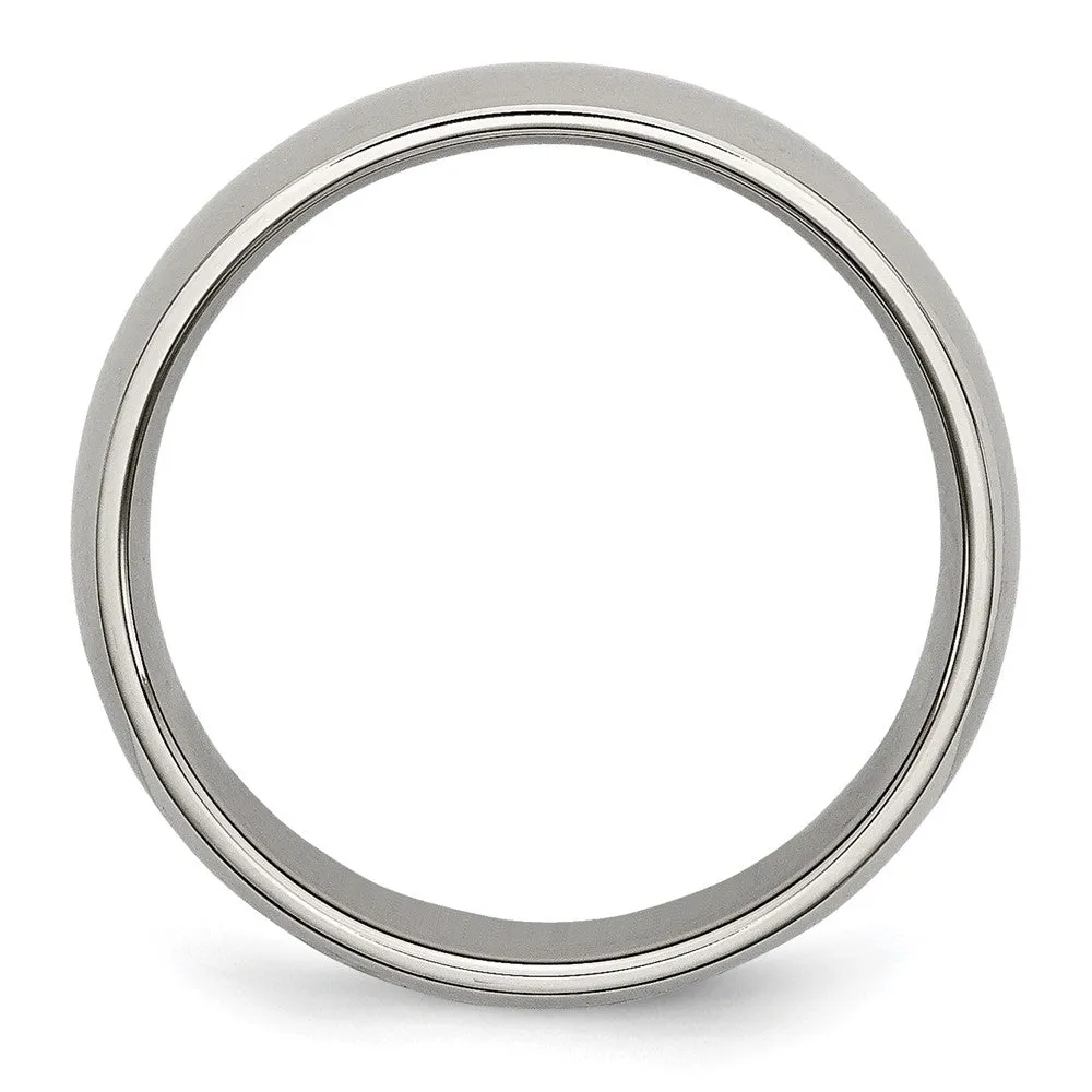 Titanium Polished 6mm Half Round Band