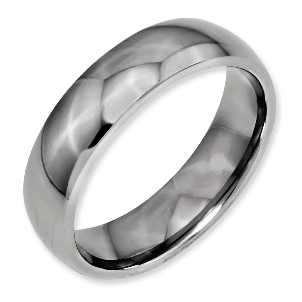 Titanium Polished 6mm Half Round Band