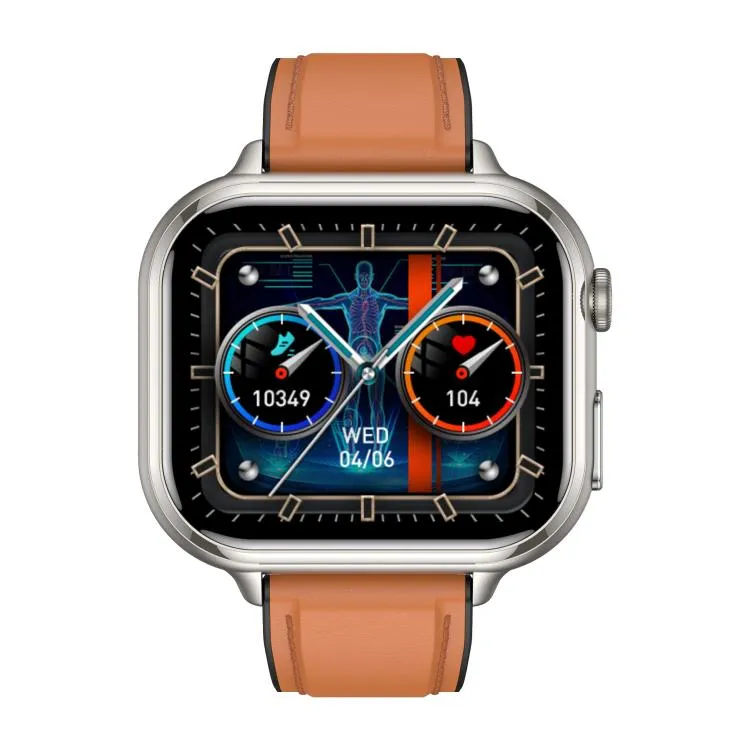 TK17 1.91 inch Horizontal Screen Leather Strap Smart Watch Supports ECG Electrocardiogram(Brown)