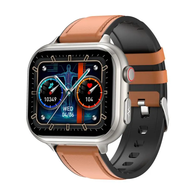 TK17 1.91 inch Horizontal Screen Leather Strap Smart Watch Supports ECG Electrocardiogram(Brown)