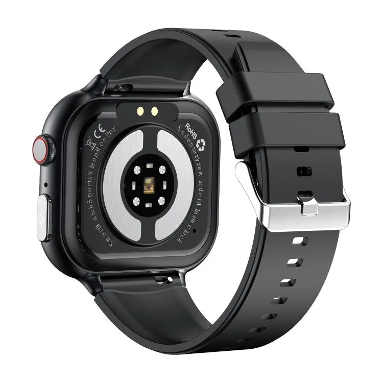 TK17 1.91 inch Horizontal Screen Silicone Strap Smart Watch Supports ECG Electrocardiogram(Black)