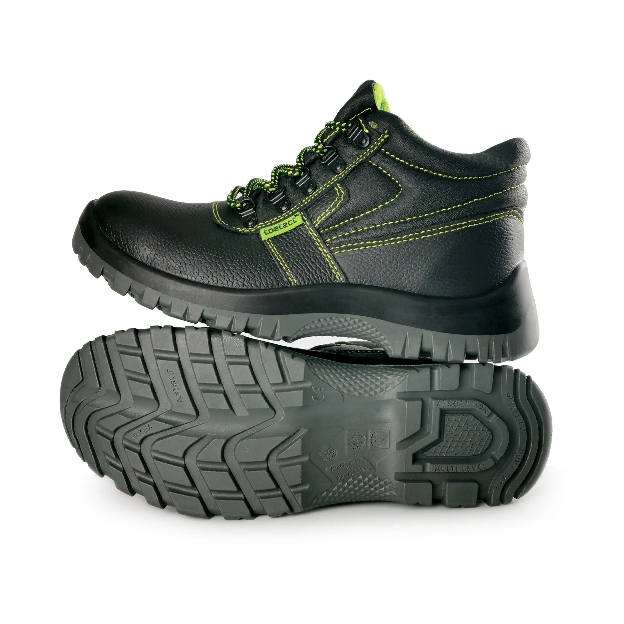 TOETECT | TOE-SR1004 Men Mid Cut Lace-up Safety Shoes