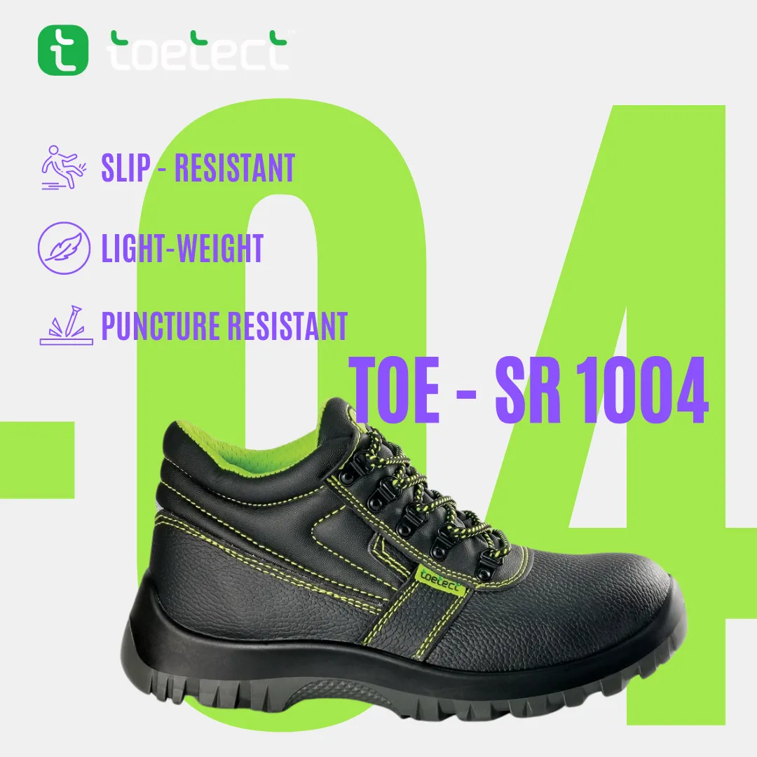 TOETECT | TOE-SR1004 Men Mid Cut Lace-up Safety Shoes