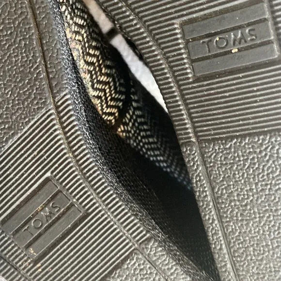Toms~Black &amp; White~Tweed~Herringbone Desert~Lace-Up~Wedge~Bootie~Size 8.5