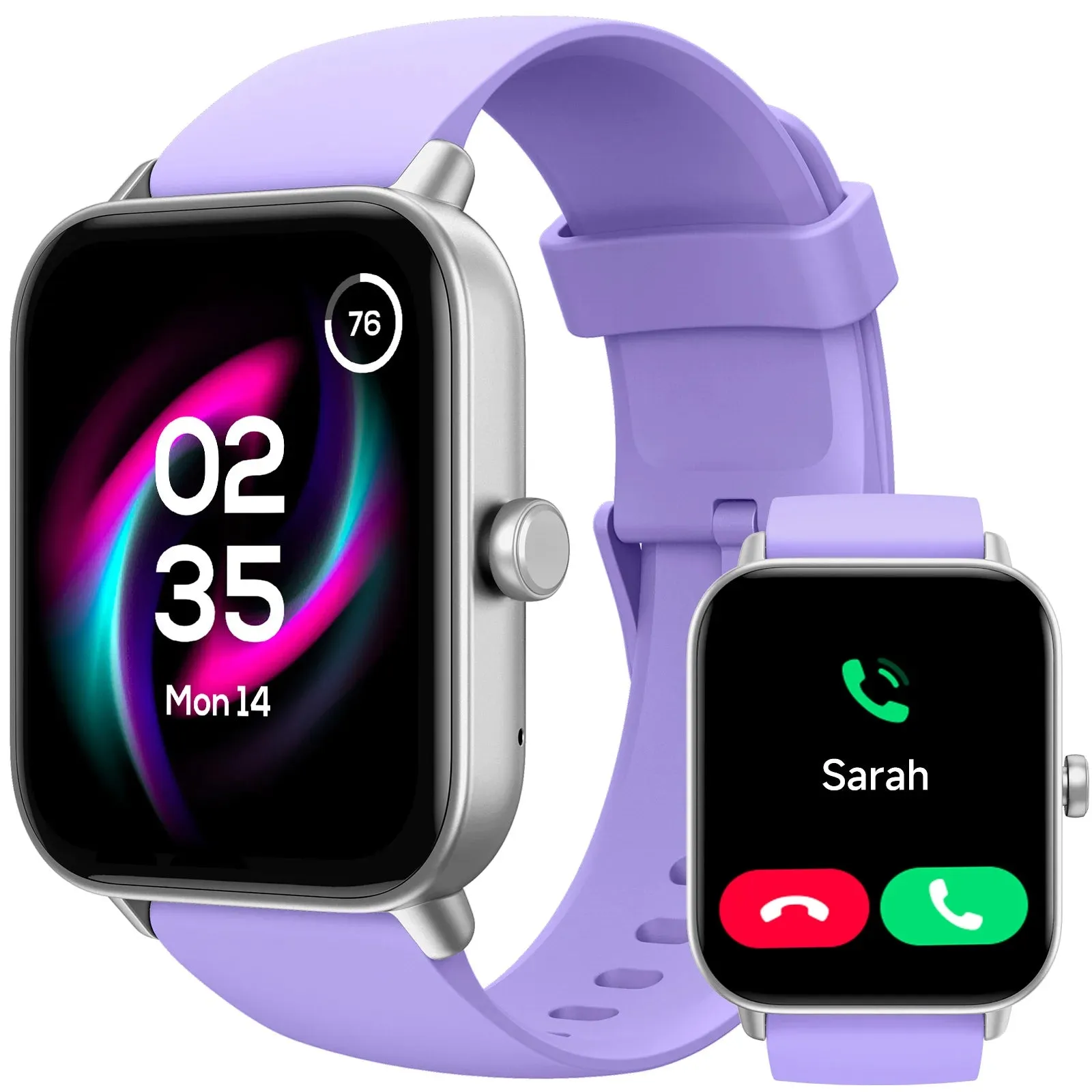 TOOBUR Smart Watch 1.8" Voice Assistant Compatible Android iOS Answer&Make Call Heart Rate Monitor Sleep Tracker Smart Watch