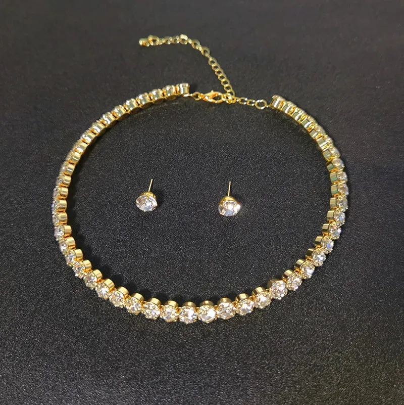 TREAZY! 💍 Elegant Crystal Wedding Jewelry Set with African Beads and Rhinestones