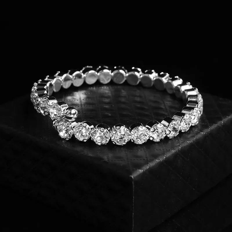 TREAZY! 💍 Elegant Crystal Wedding Jewelry Set with African Beads and Rhinestones