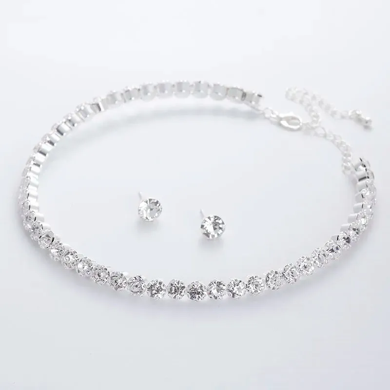 TREAZY! 💍 Elegant Crystal Wedding Jewelry Set with African Beads and Rhinestones