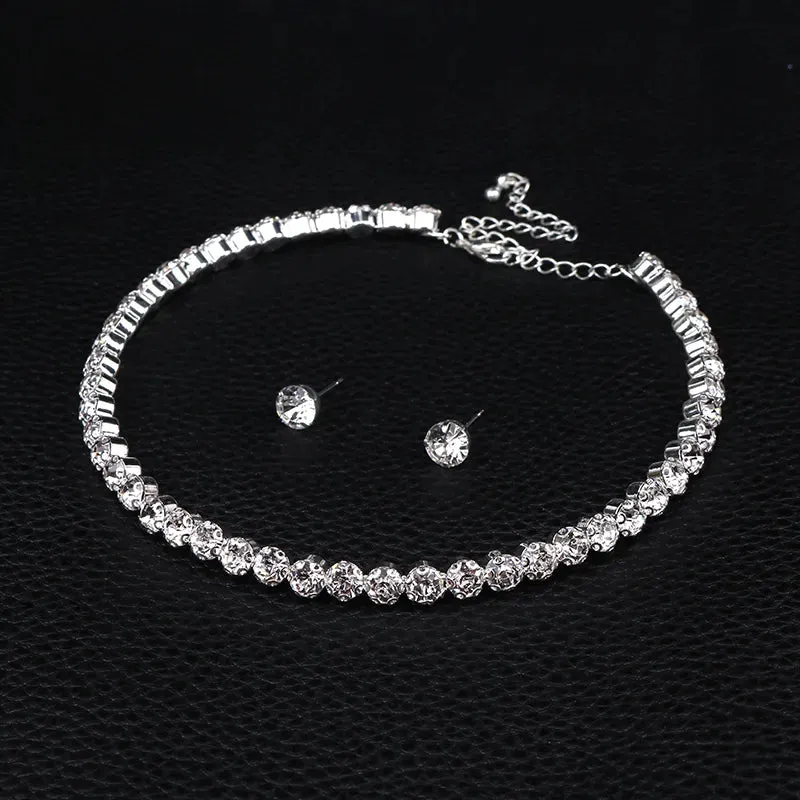 TREAZY! 💍 Elegant Crystal Wedding Jewelry Set with African Beads and Rhinestones