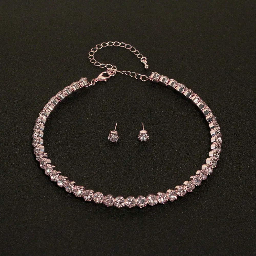 TREAZY! 💍 Elegant Crystal Wedding Jewelry Set with African Beads and Rhinestones