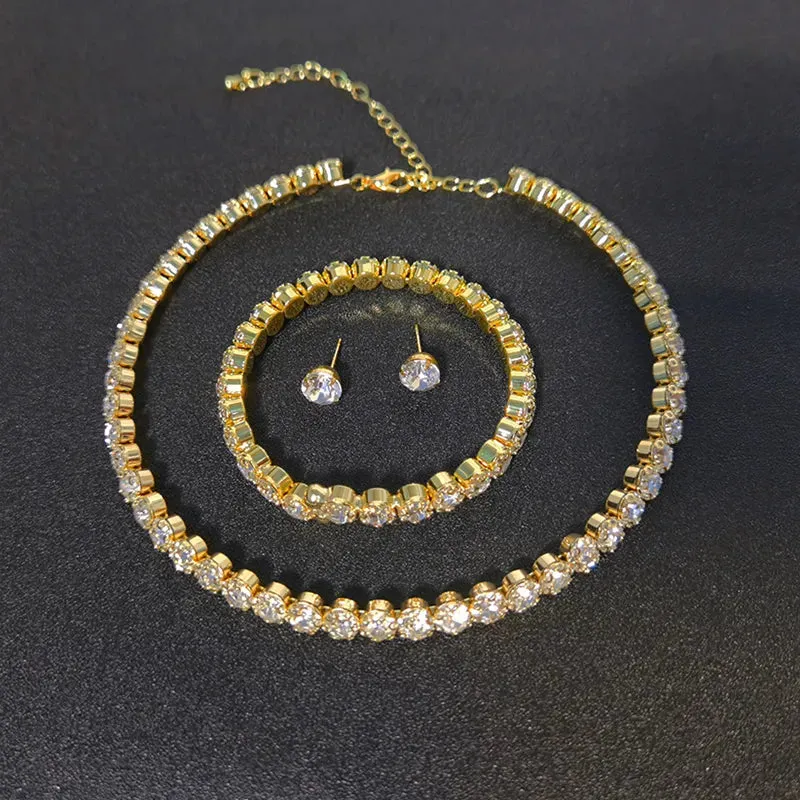 TREAZY! 💍 Elegant Crystal Wedding Jewelry Set with African Beads and Rhinestones