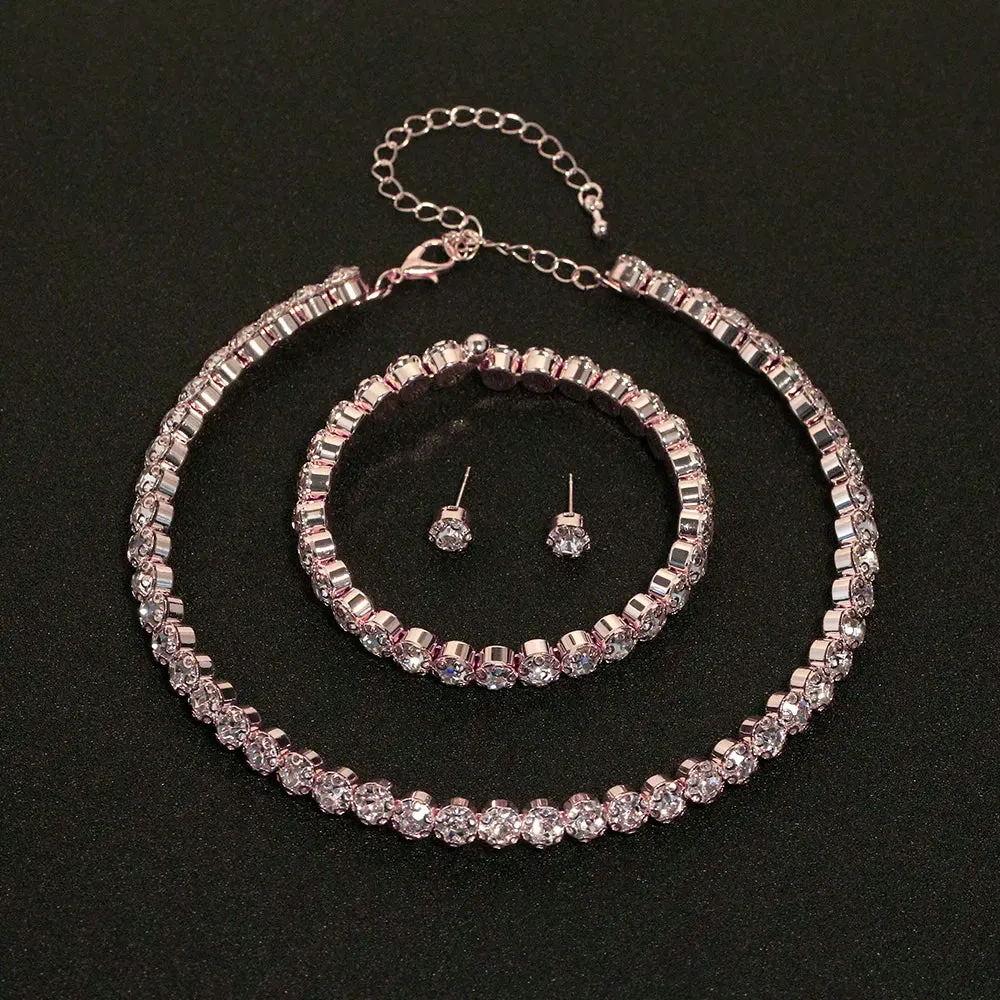 TREAZY! 💍 Elegant Crystal Wedding Jewelry Set with African Beads and Rhinestones