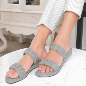 Tresmode Belo Grey Women's Casual Small Wedge Sandals