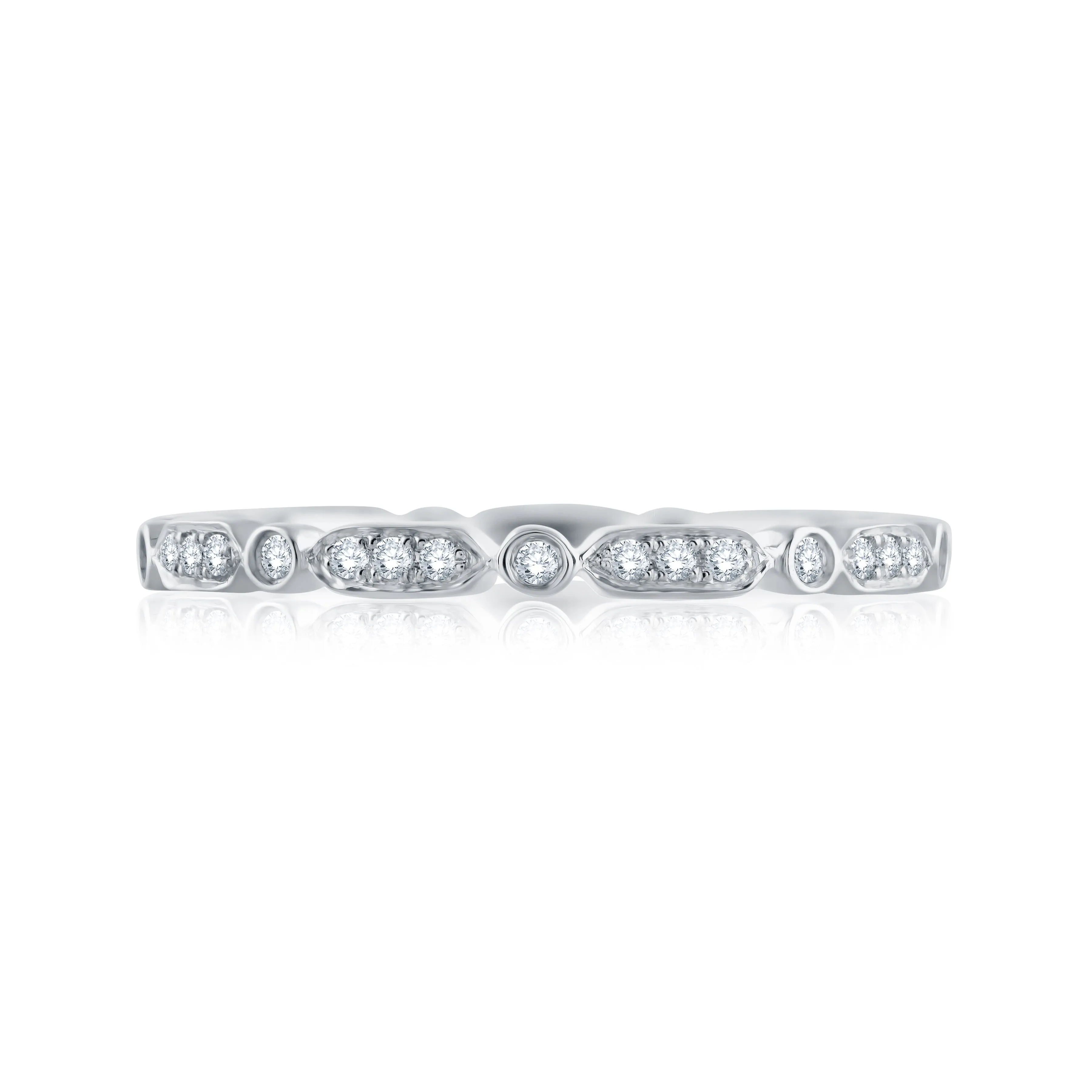 Triple and Single Set Diamond Stackable Band