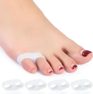 Two Hole Gel Small Toe Separator, 12 Pcs Little Toe Spacer for Overlapping Toe, Calluses, Blister, Relieve Foot Pain, Pinky Toe Corrector for Little Toe Bunion Pain