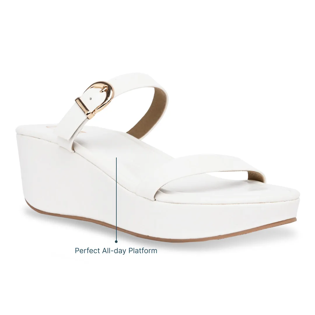 Two strap white platform