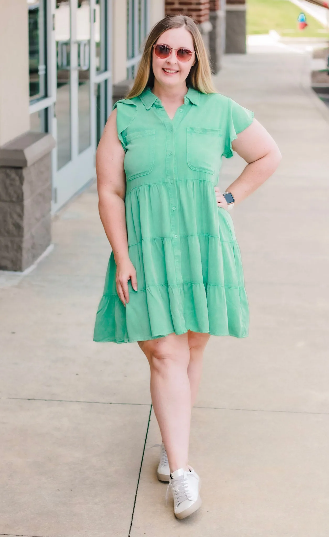 Under the Willow Tree Green Washed Dress