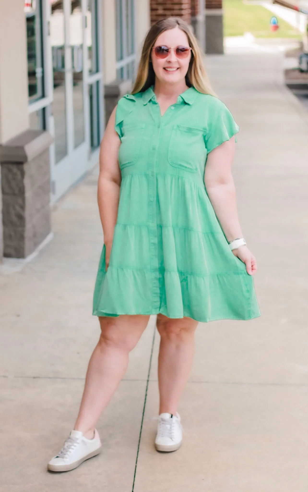 Under the Willow Tree Green Washed Dress
