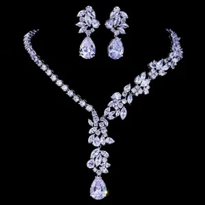 Unique Design Choker Necklace Stud Earrings Bridal Jewelry Sets Wedding Jewelry Set