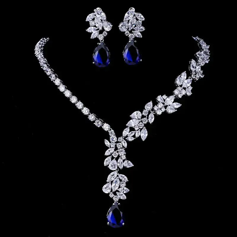 Unique Design Choker Necklace Stud Earrings Bridal Jewelry Sets Wedding Jewelry Set
