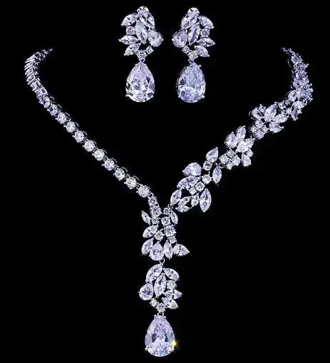 Unique Design Choker Necklace Stud Earrings Bridal Jewelry Sets Wedding Jewelry Set