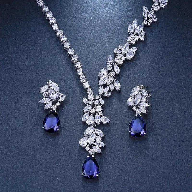 Unique Design Choker Necklace Stud Earrings Bridal Jewelry Sets Wedding Jewelry Set