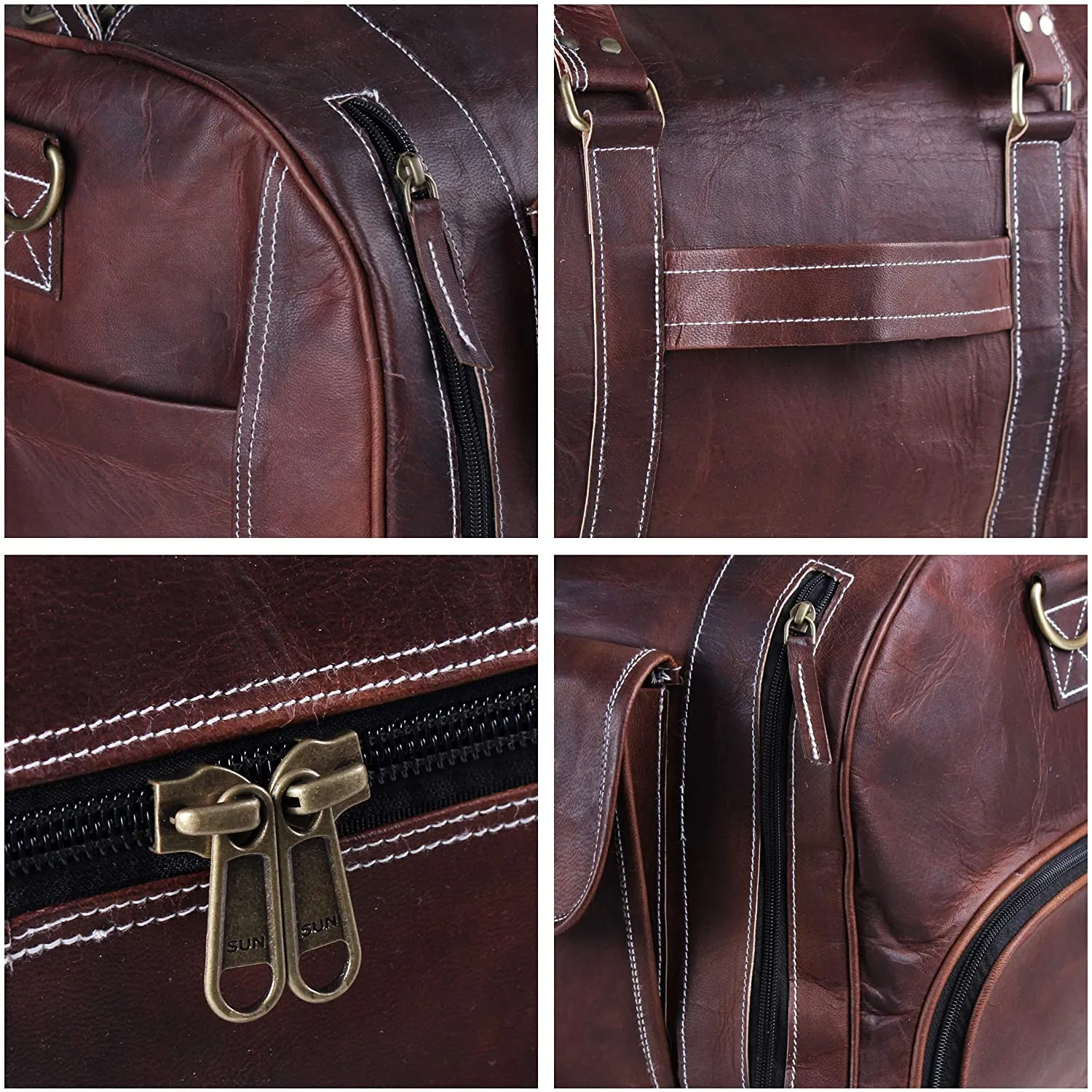 Urban Dark Leather Duffle Bag