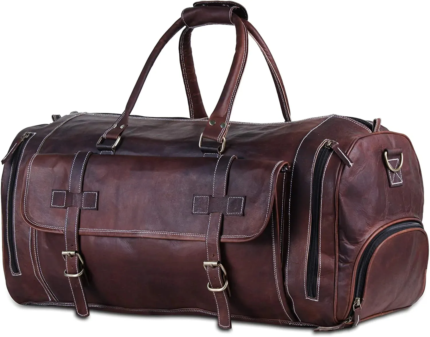 Urban Dark Leather Duffle Bag