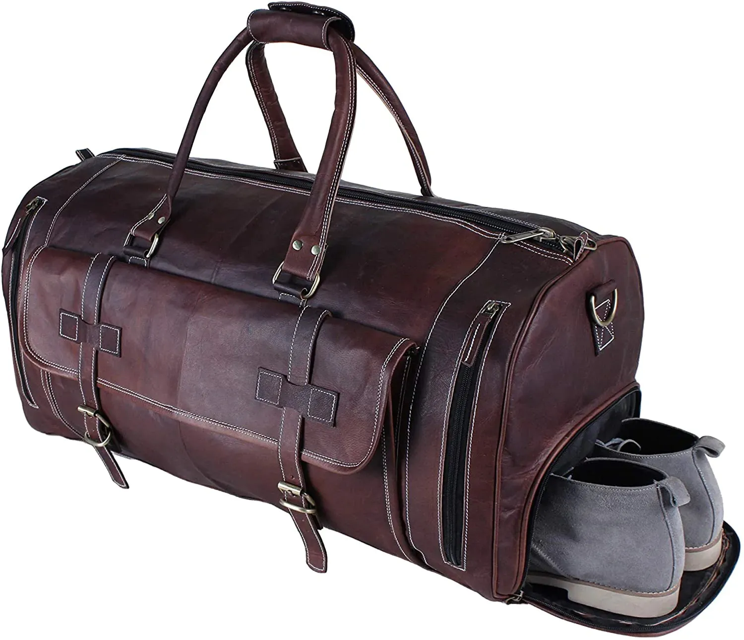 Urban Dark Leather Duffle Bag