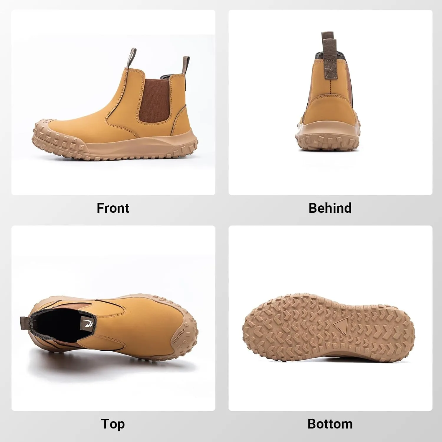 USOR Safety Boots Leather Steel Toe Cap Work Shoe for Men Women Water Resistant Lightweight Work Sneakers Comfortable Puncture Resistant Safety Shoes for Industrial Construction
