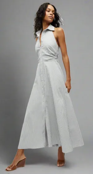 Veronica Beard MACKEY SEERSUCKER HALTER DRESS