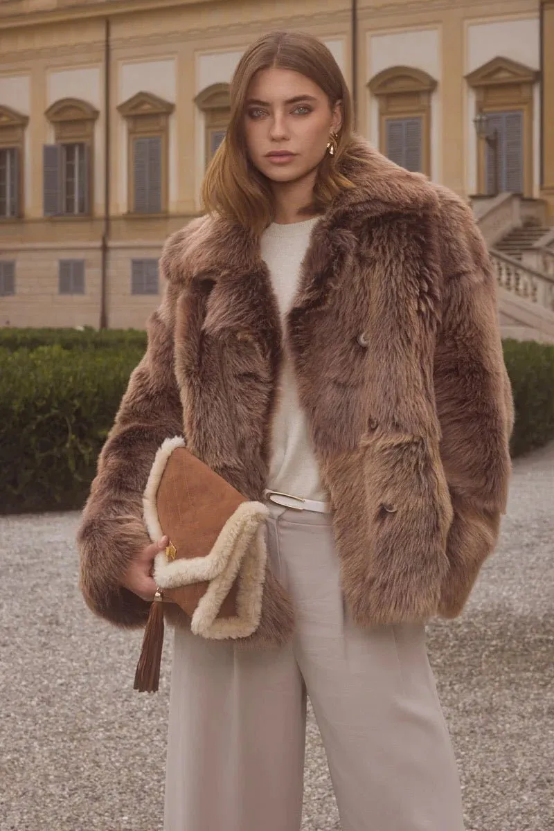 Veronica Women’s Shearling Bag - Whiskey