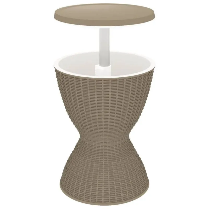vidaXL 3-in-1 Ice Cooler Table Light Brown Polypropylene
