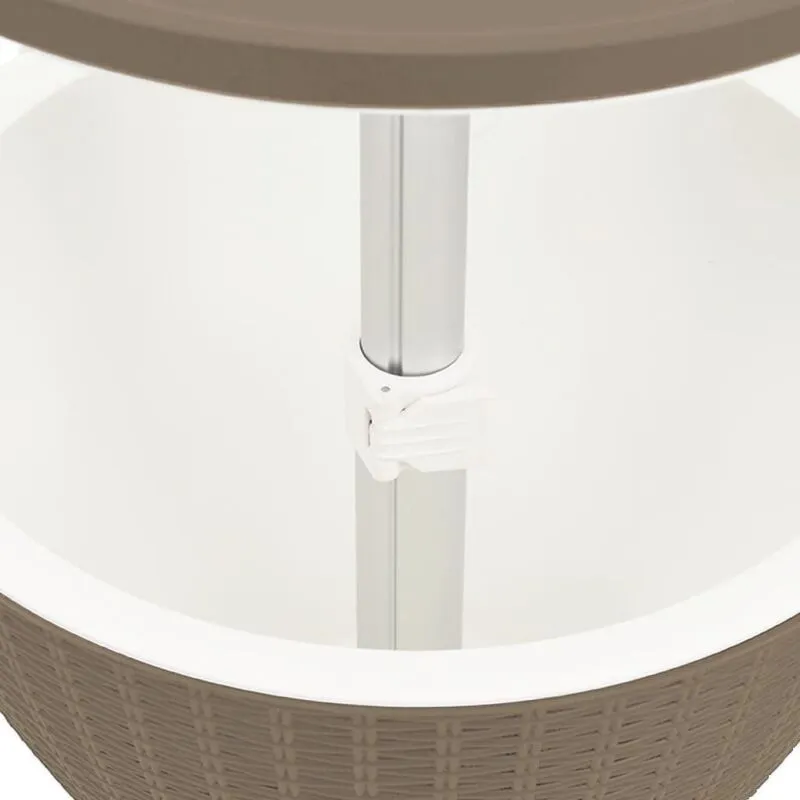 vidaXL 3-in-1 Ice Cooler Table Light Brown Polypropylene