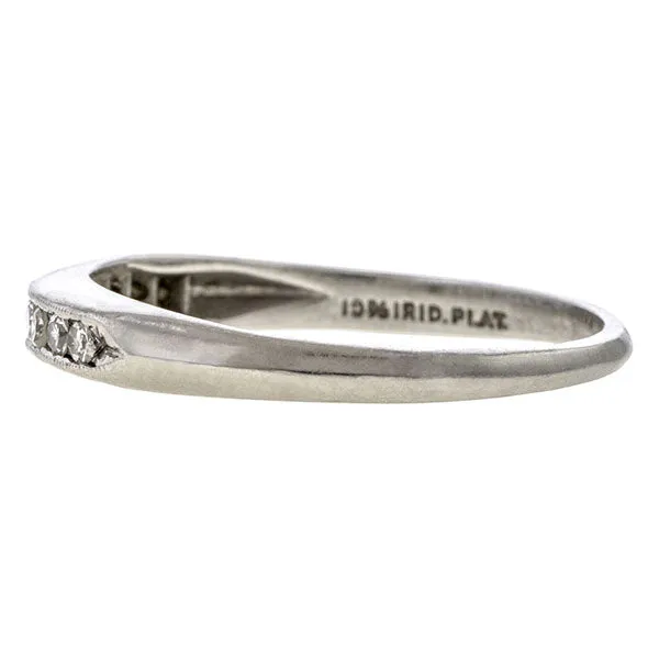 Vintage Diamond Wedding Band Ring, Platinum