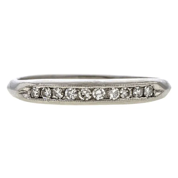 Vintage Diamond Wedding Band Ring, Platinum