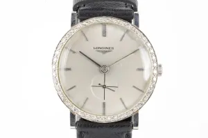 Vintage Longines 18K White Gold 33mm Men's Watch