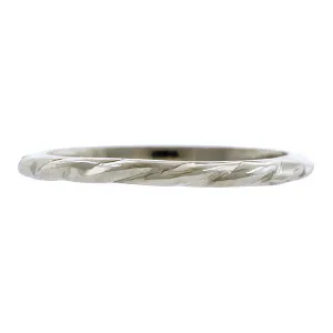 Vintage Patterned Wedding Band, Platinum, Size 6.25