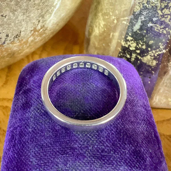 Vintage Princess Diamond Wedding Band Ring, Size 5 3/4