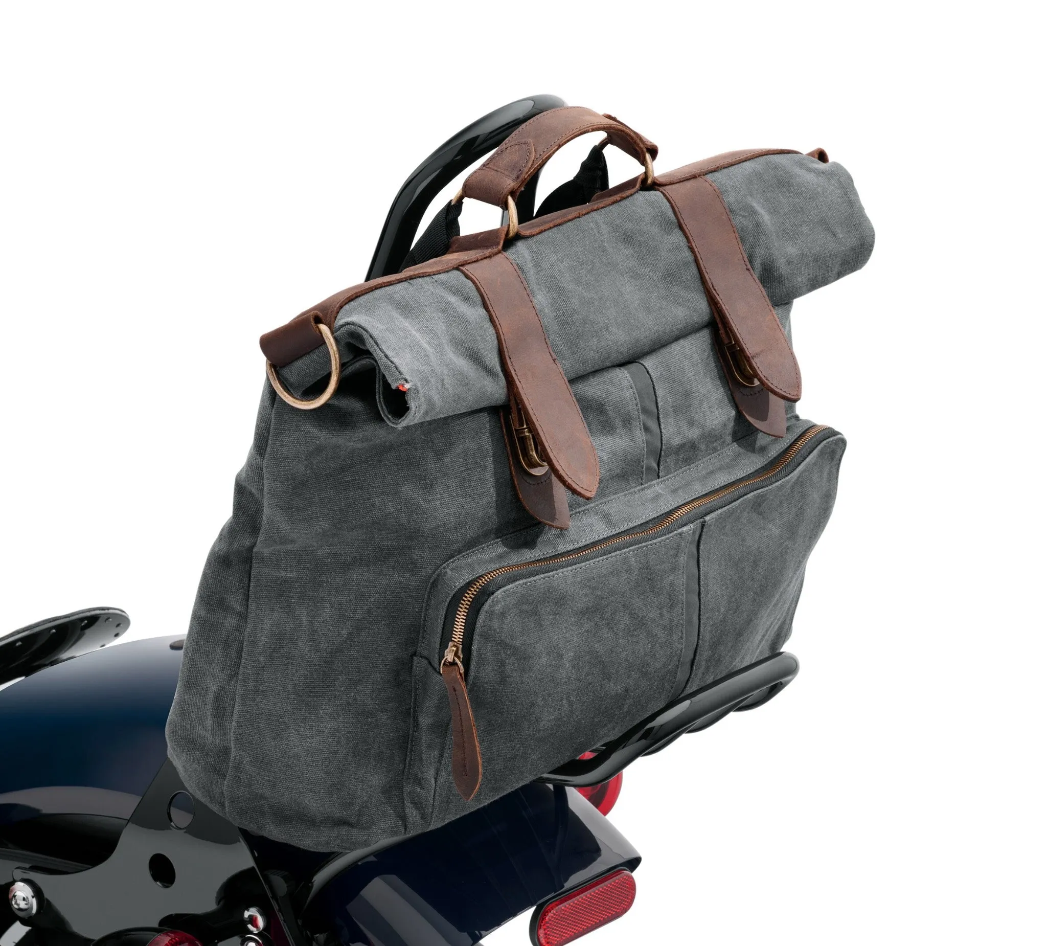 Waxed Canvas Messenger Bag - Grey