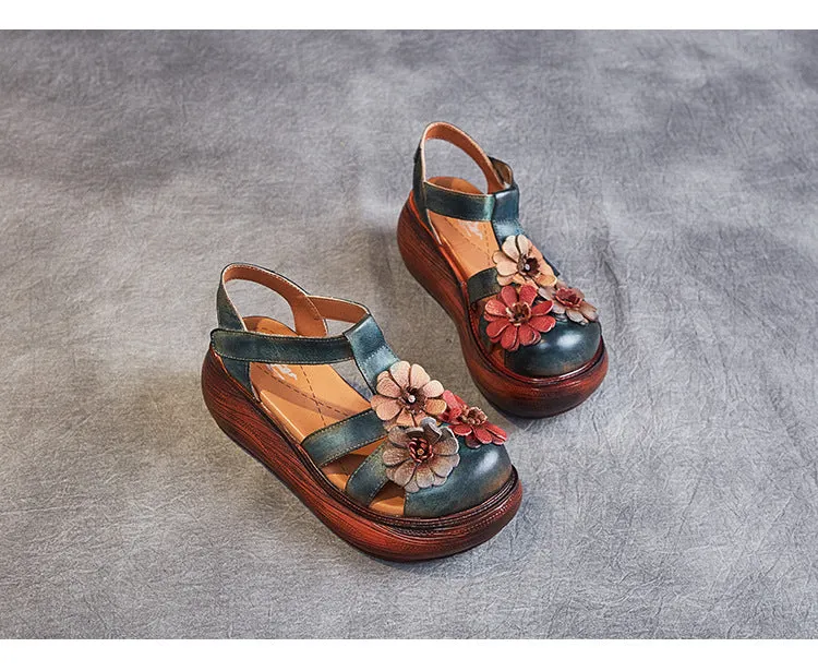 Wedges Genuine Leather Women's Sandals