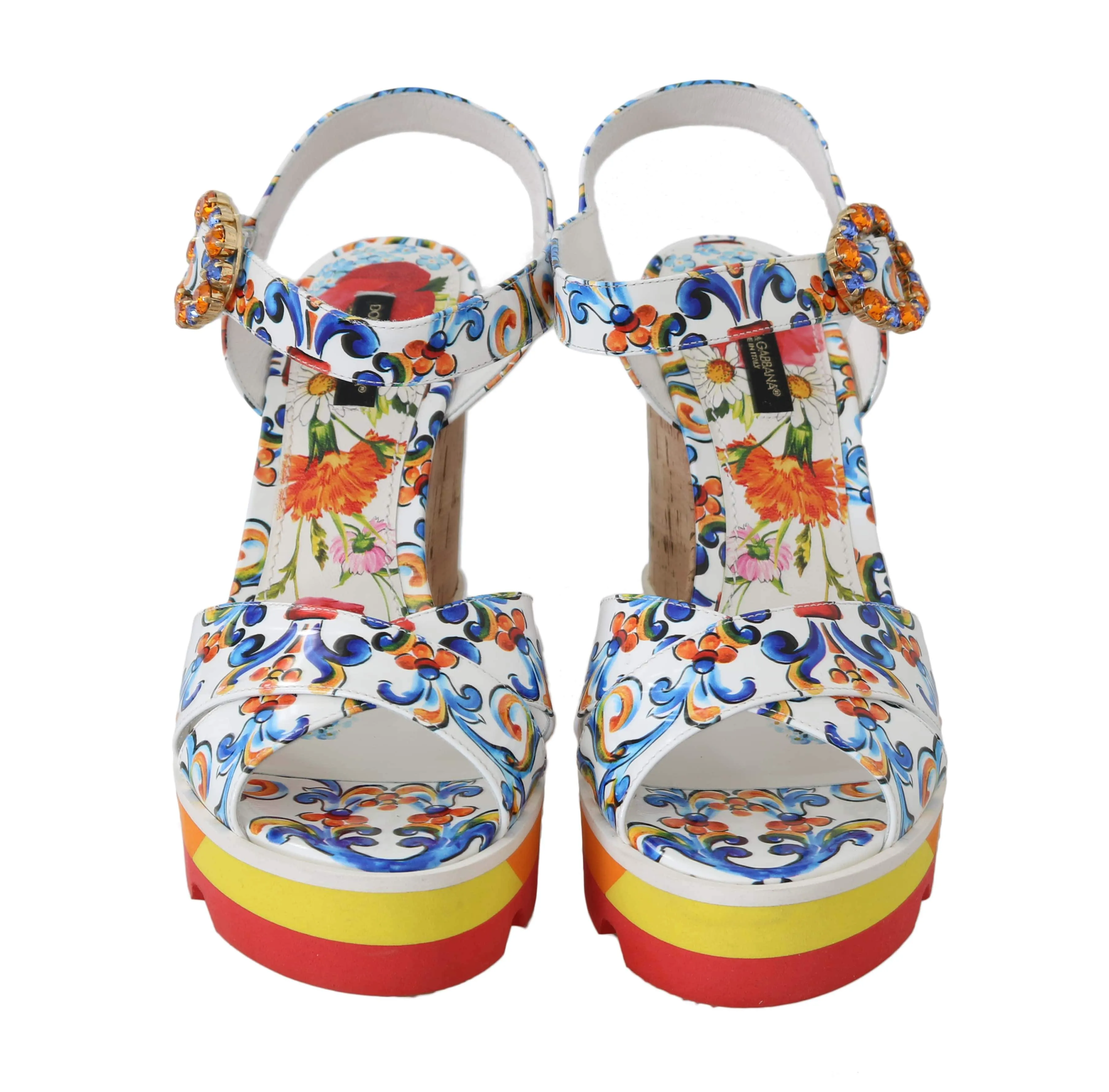 Wedges Majolica Leather Sandals