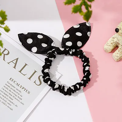 Wholesale New 25 Styles Women Girls Cute Rabbit Ears Elastic Hair Bands Ponytail Holder Hair Ropes Rubber Bands Hair Accessories