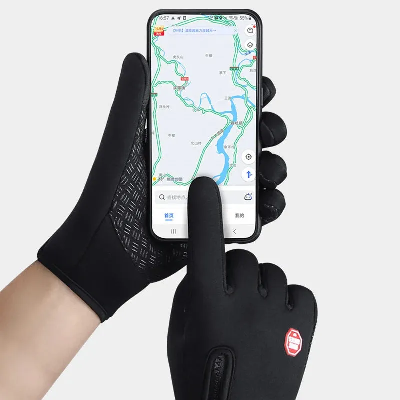 Winter Touch Screen Waterproof Gloves - Unisex Motorcycle Cycling Gloves for Outdoor Sports, Plus Velvet Warm Running Ski Glove