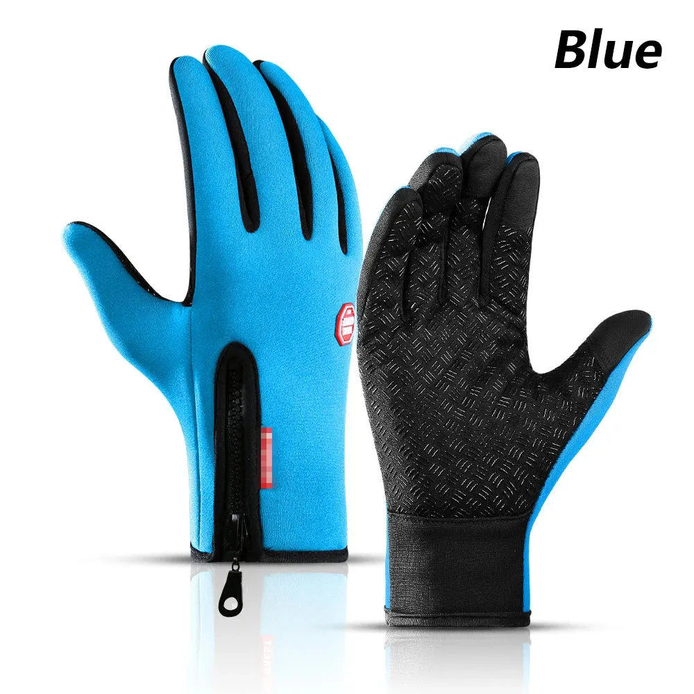 Winter Touch Screen Waterproof Gloves - Unisex Motorcycle Cycling Gloves for Outdoor Sports, Plus Velvet Warm Running Ski Glove